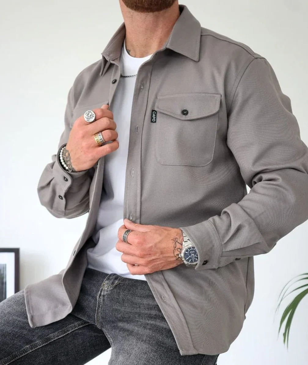 Men's Shirt Jacket with a structured collar and versatile everyday styling
