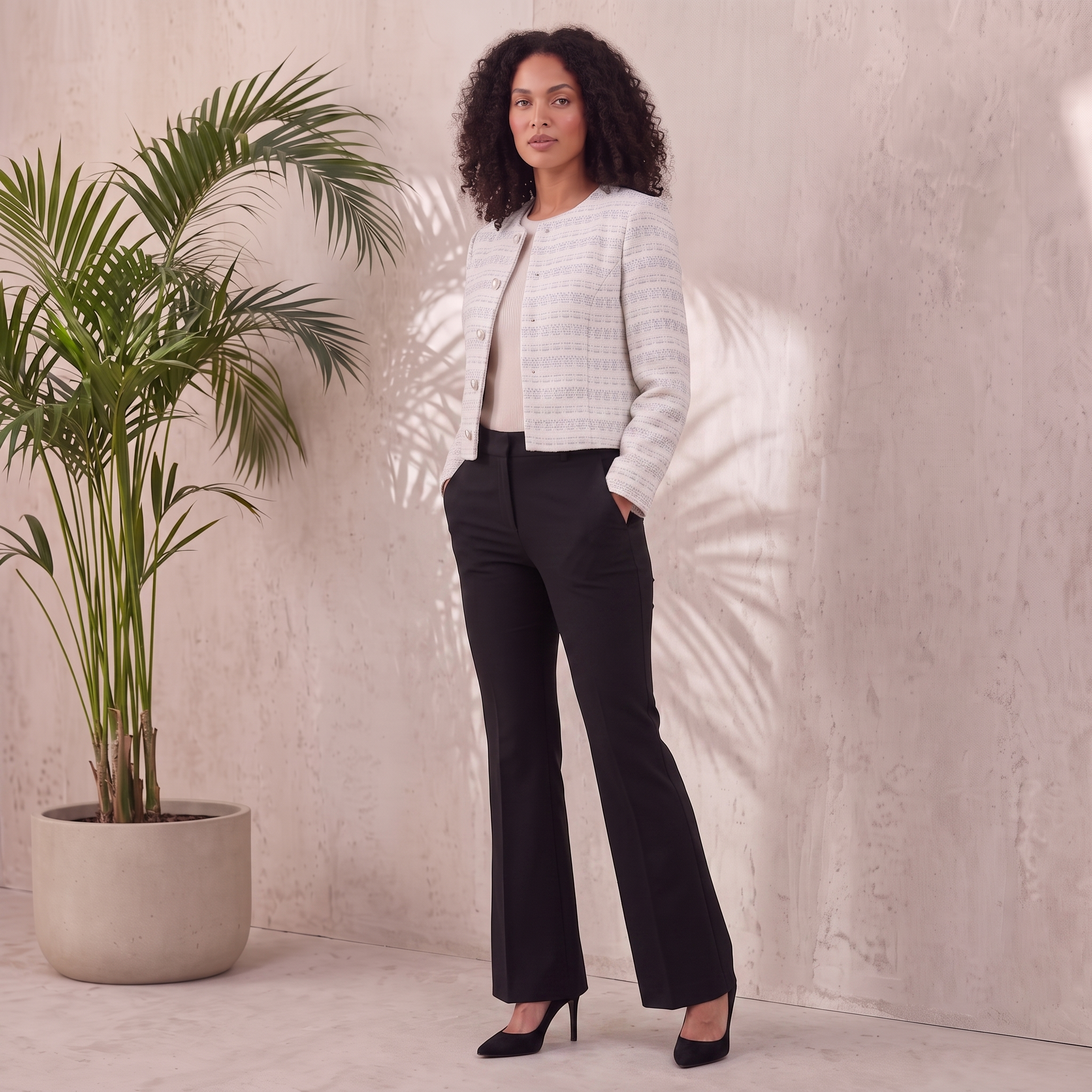 Wool-Blend Flared Pants Women