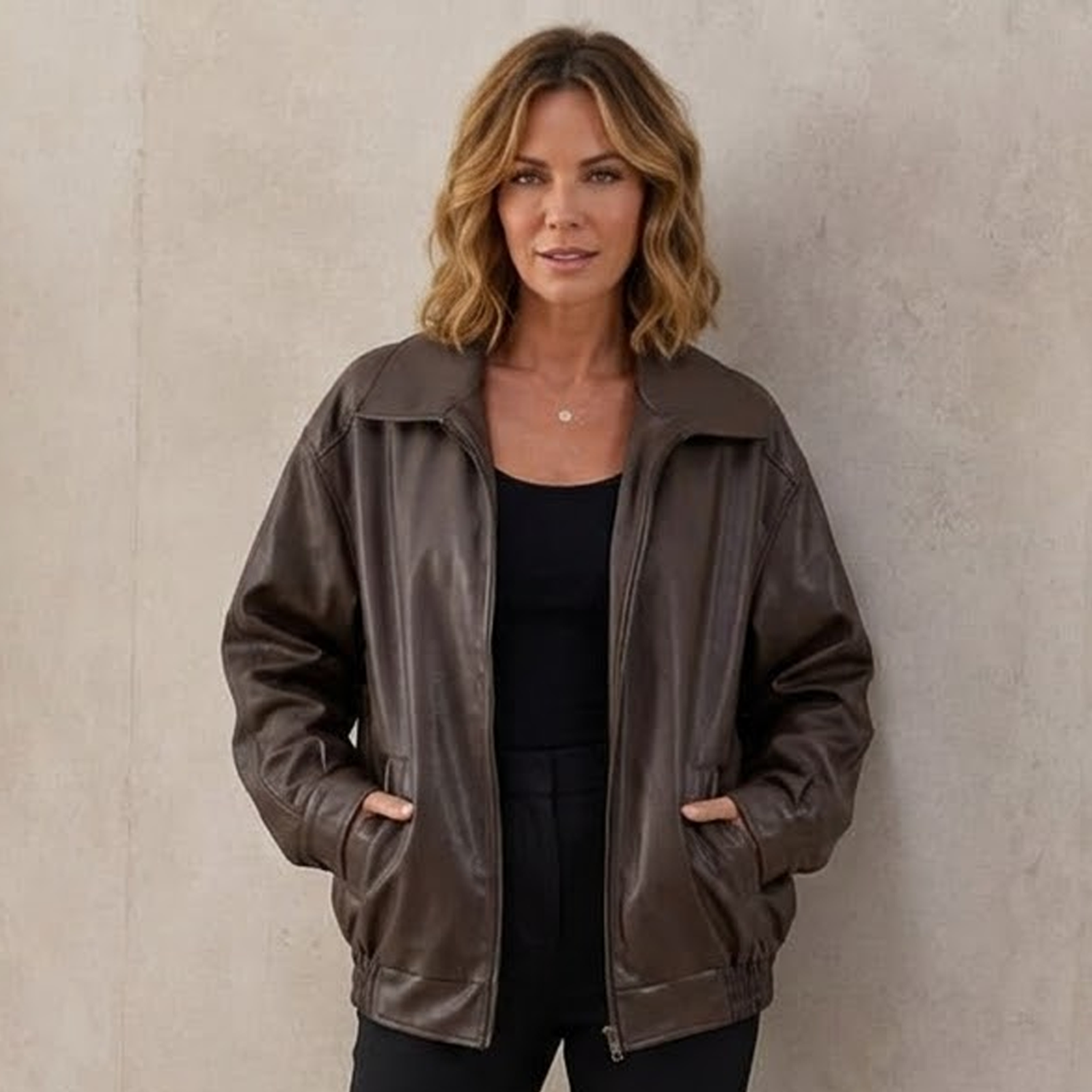 Oversized Leather Jacket Women