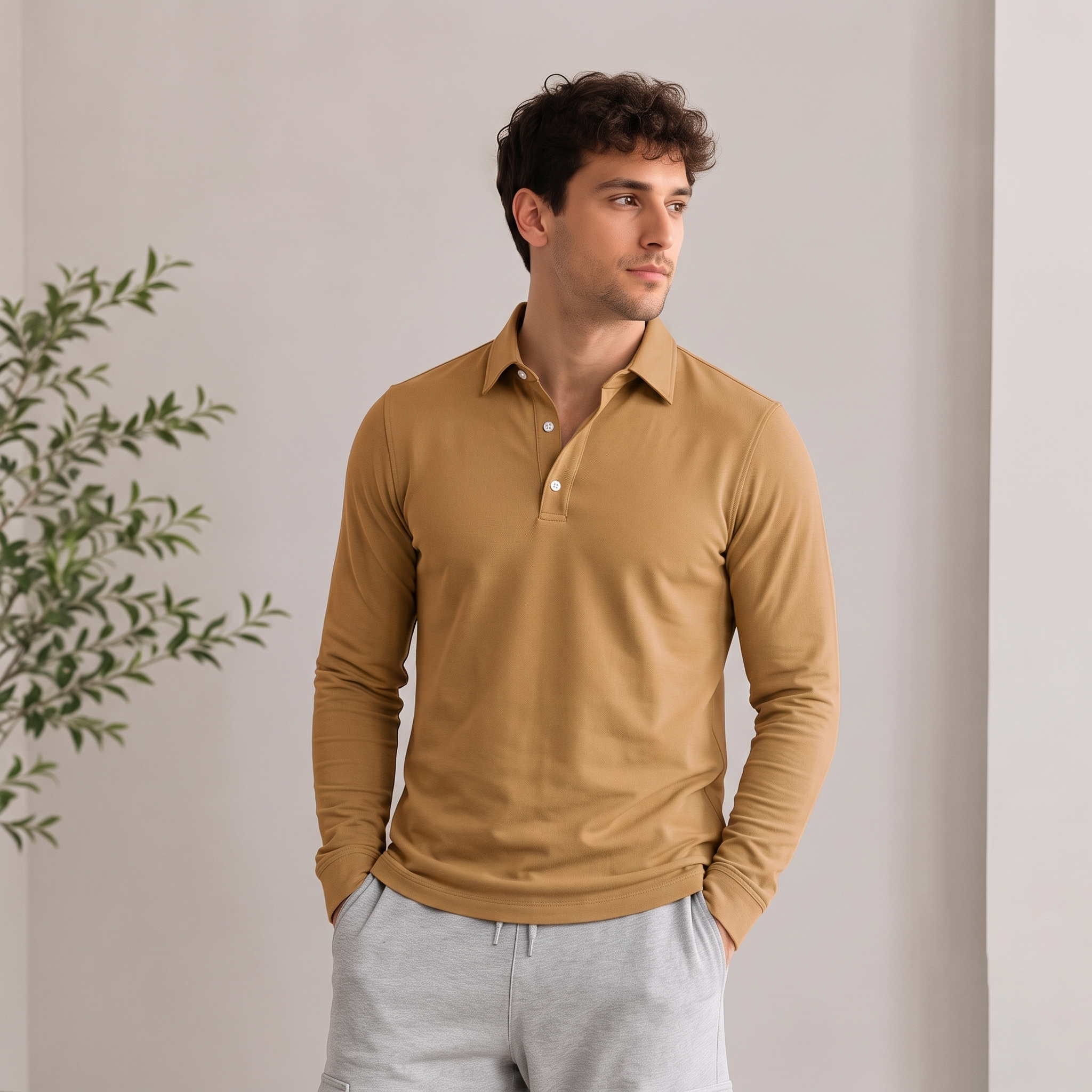 Polo Shirt Long Sleeve Men