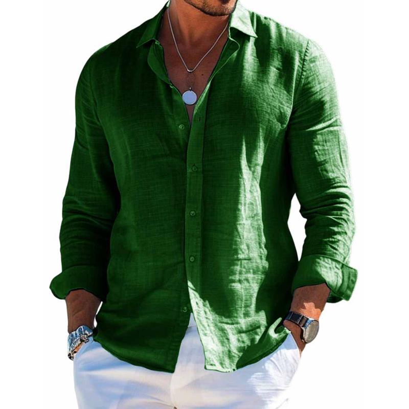 Herrskjorta i andningsbart tyg med lång ärm och avslappnad fit