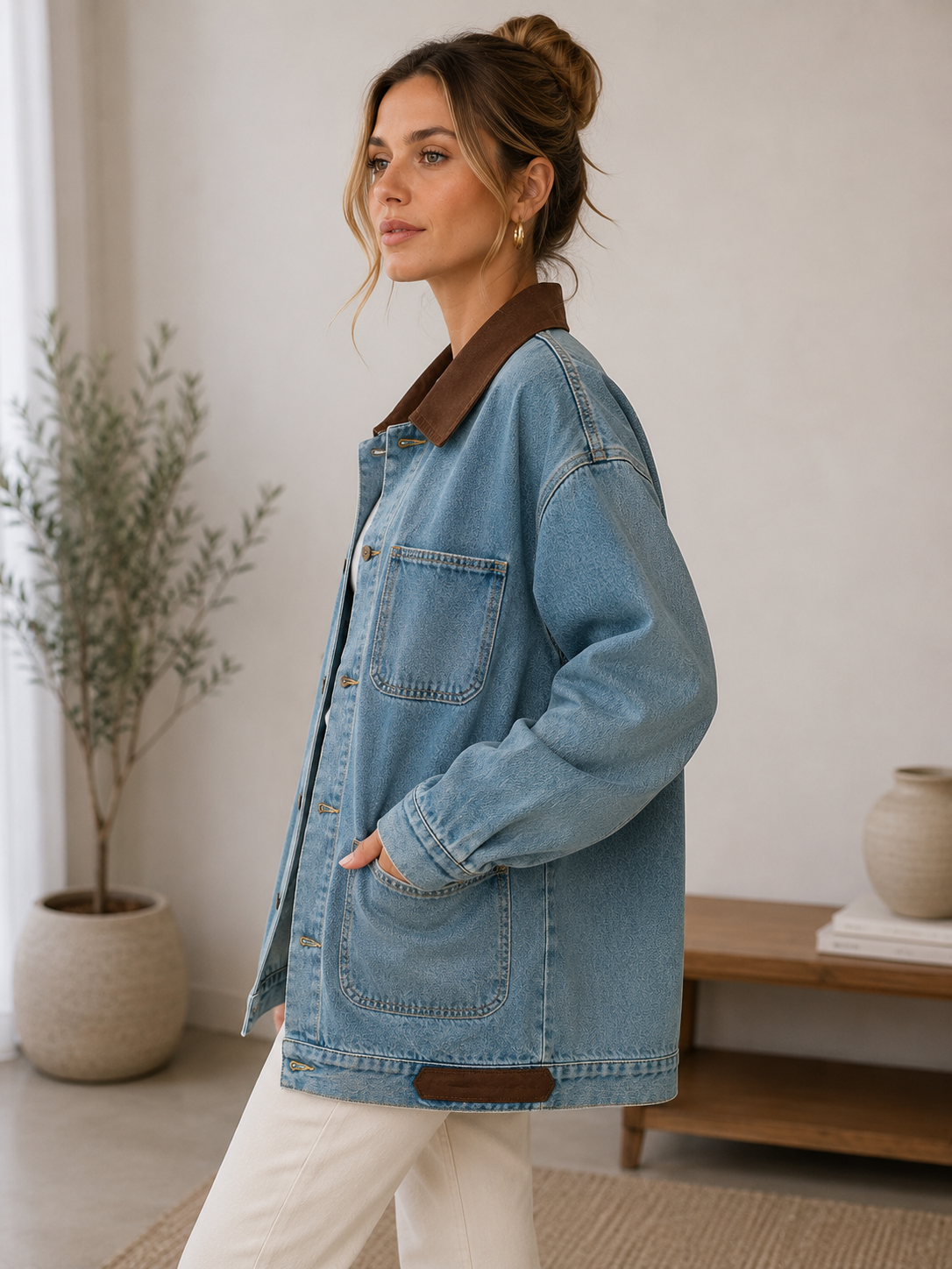 Women's relaxed fit denim jacket
