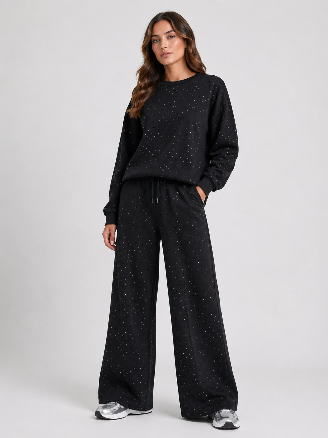Women's two-piece set in synthetic material