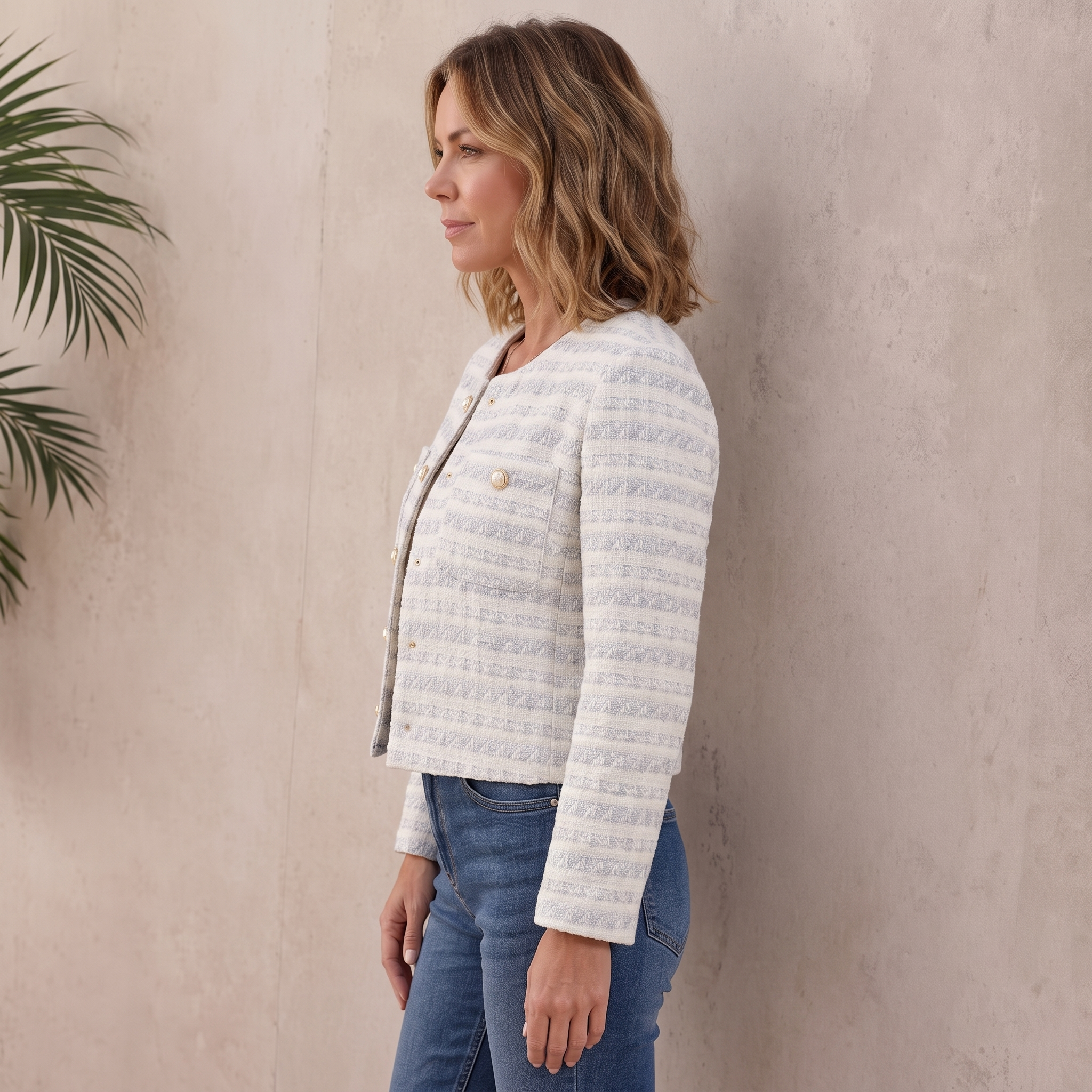 Decorative pocket detail on women's jacket