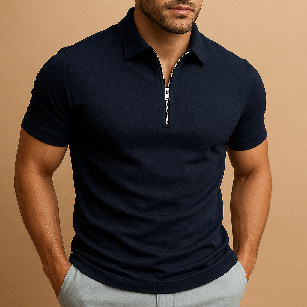 Men's short-sleeved zip-up polo shirt Polotröjor