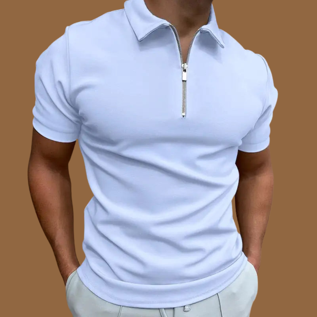 Men's short-sleeved zip-up polo shirt Polotröjor