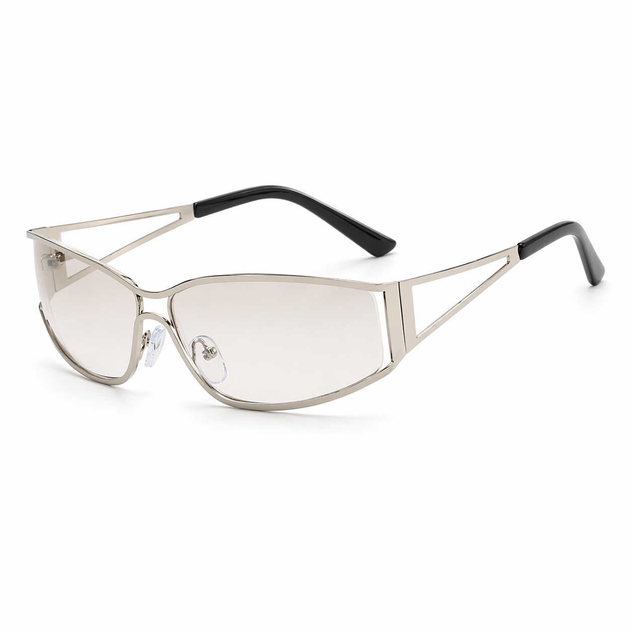 Fashion shield sunglasses with lightweight metal frame