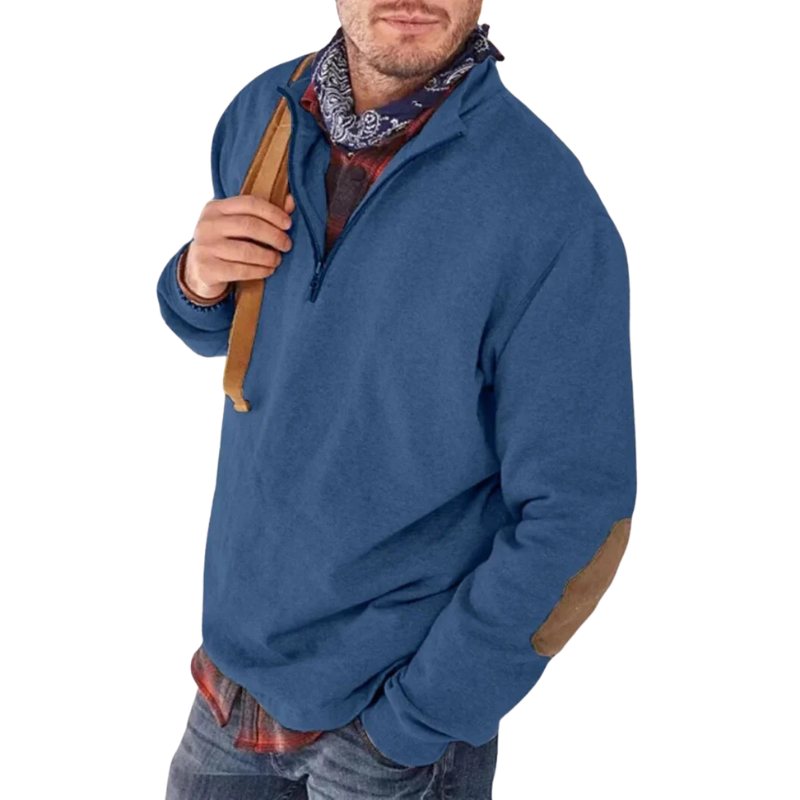 Halvzip Herrtröja Mjuk Stickad Casual