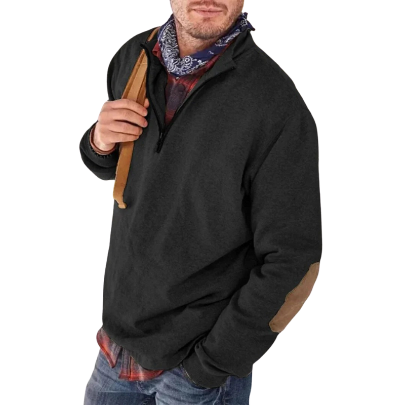 Casual fleecetröja med praktisk dragkedja för män