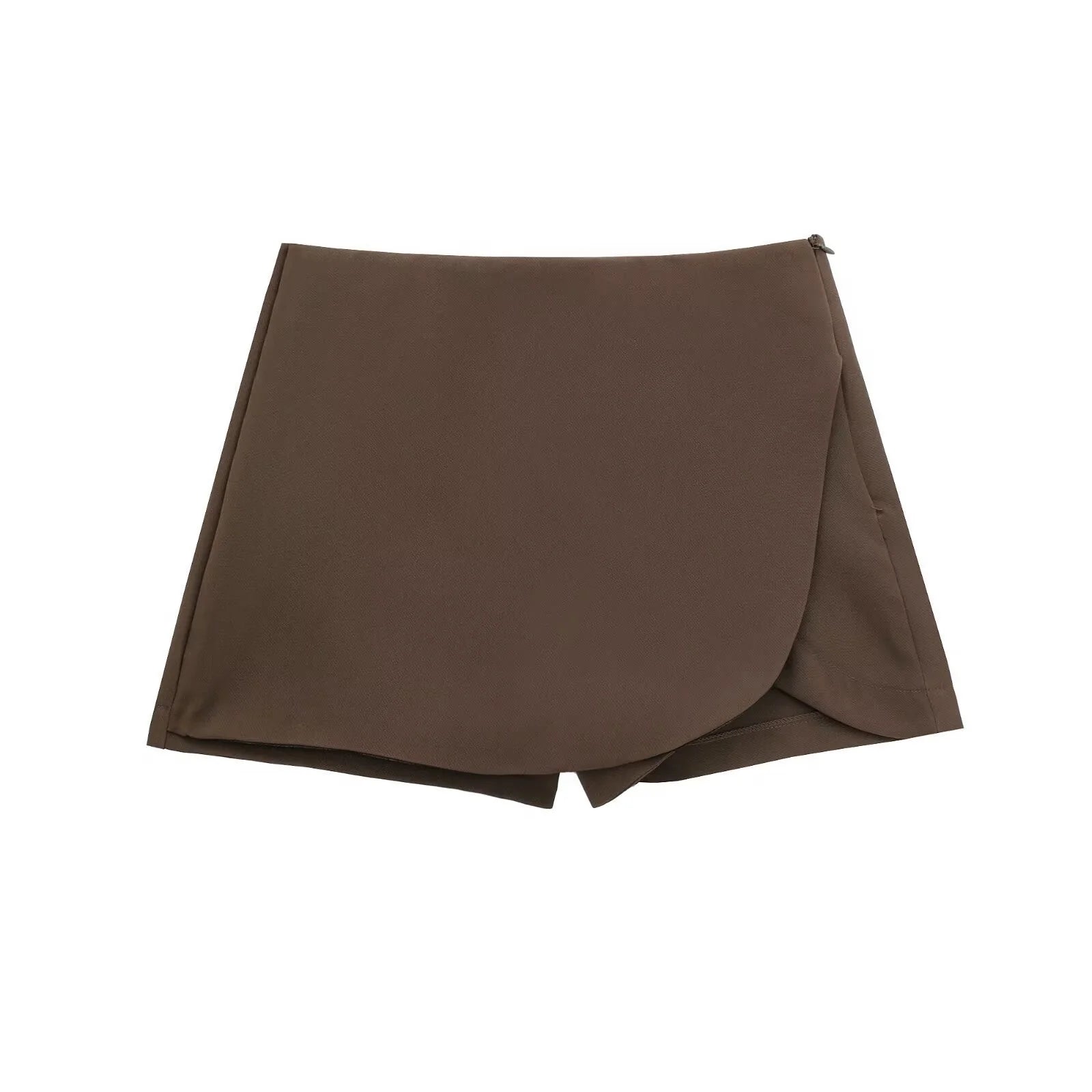 Women’s brown wrap skort product view