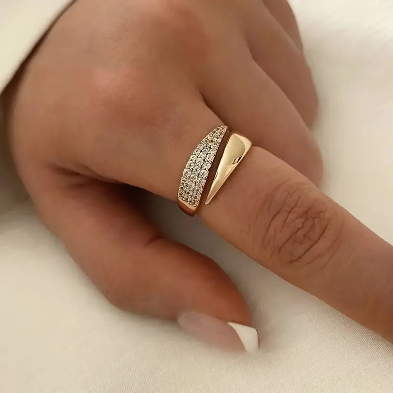 Stacking ring set for women, smooth metal alloy band with polished finish