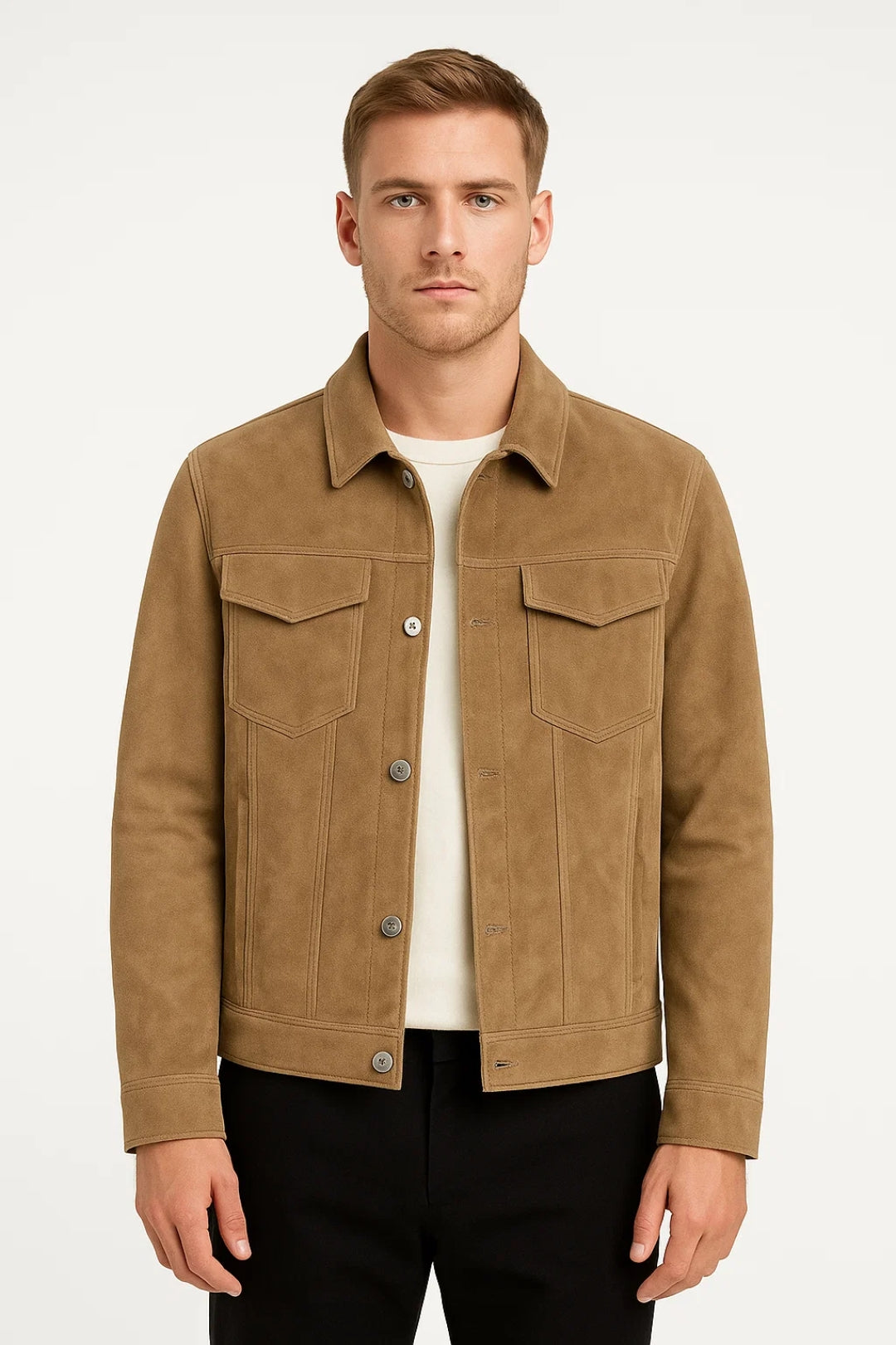 Men's Structured Utility Jacket in regular fit with long sleeves and woven matte finish