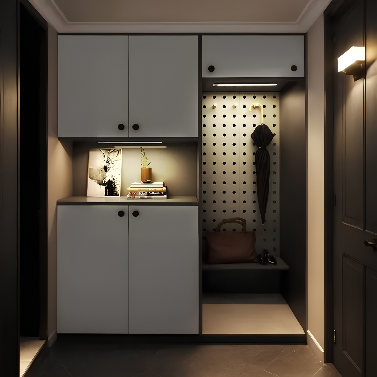LED lamp with built-in motion sensor for wardrobe or bedside placement, USB rechargeable
