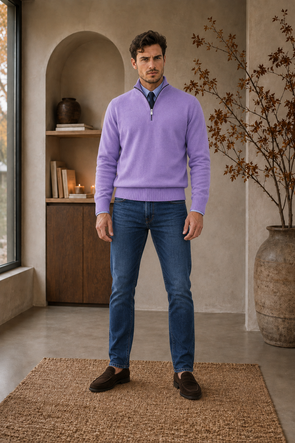 Half-Zip Sweater Regular Fit Men