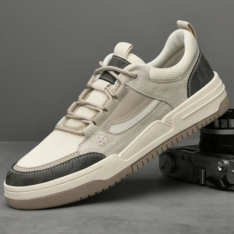 Retro sneakers i mocka och mesh för män