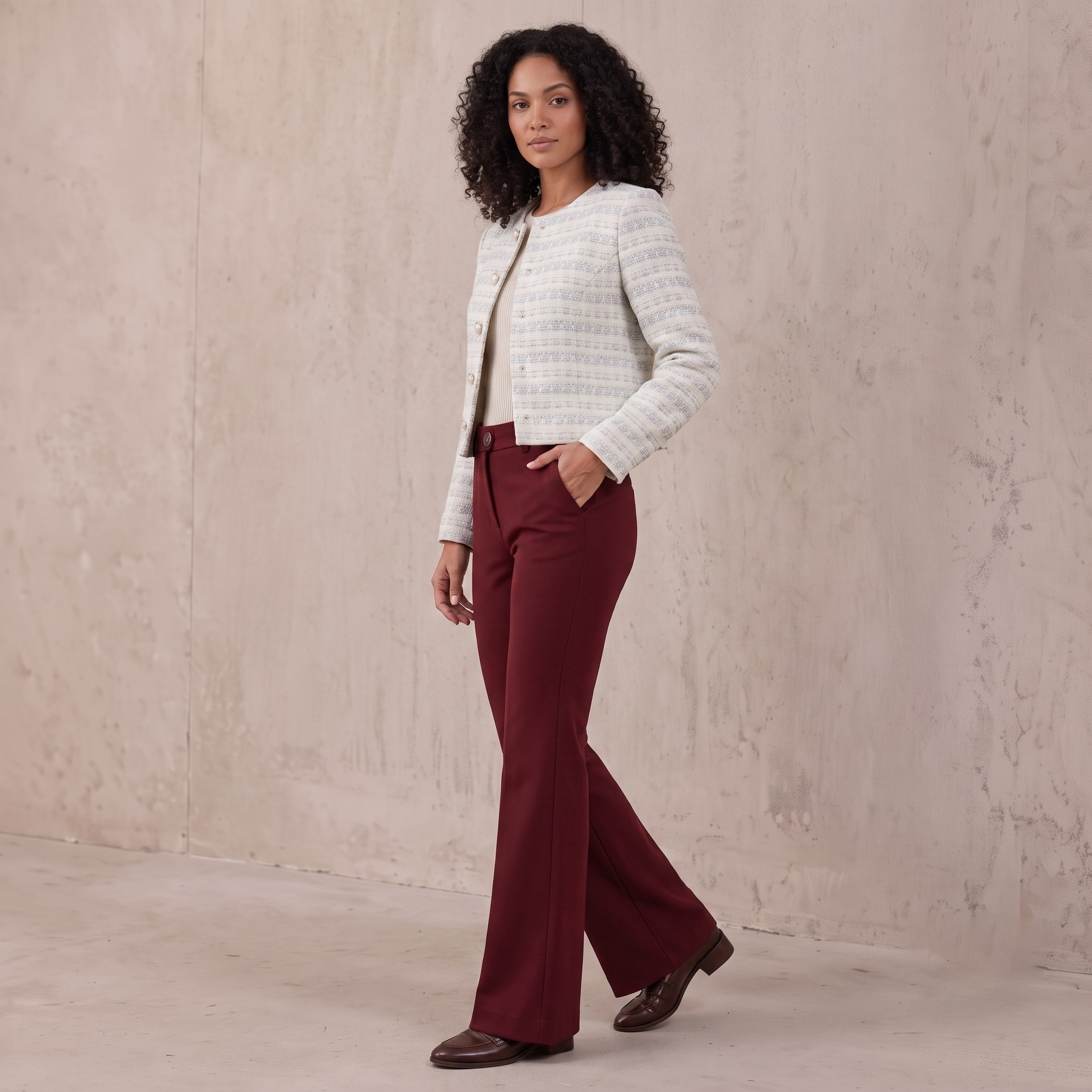 Wool-Blend Flared Pants Women