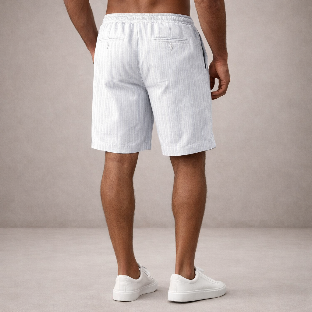 Straight leg shorts with mid rise waist