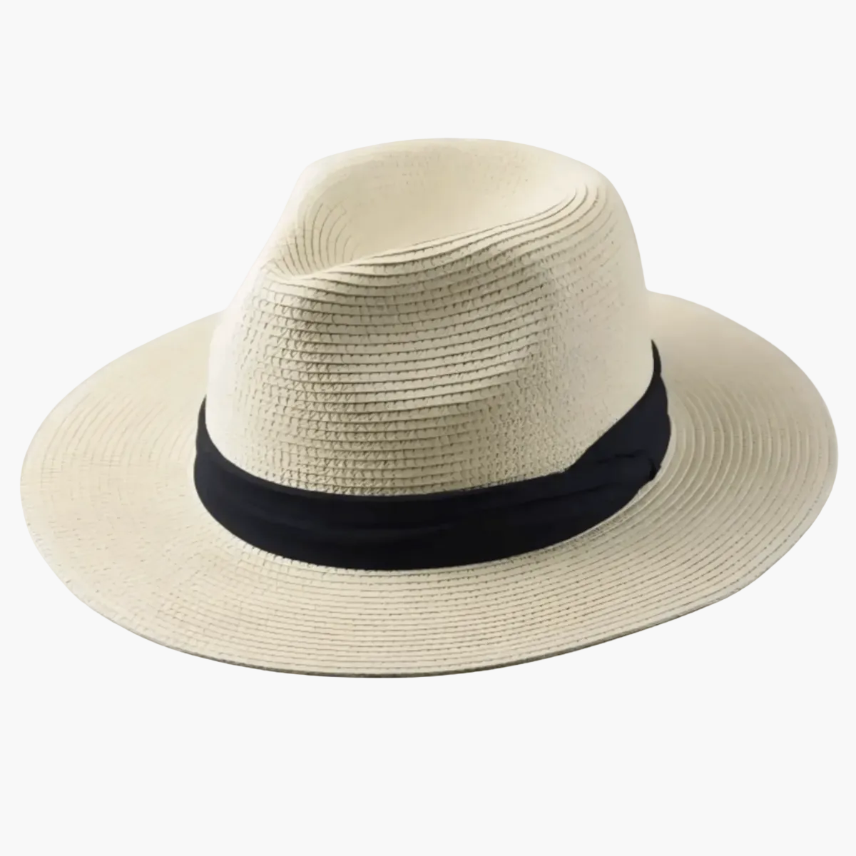 Panama hat with contrasting band detail