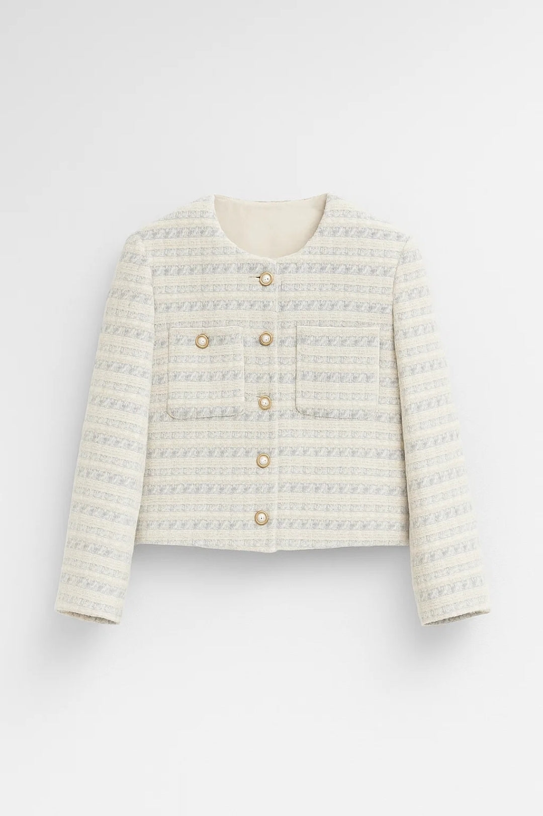 Women's Tweed Button-Up Cardigan Jacket