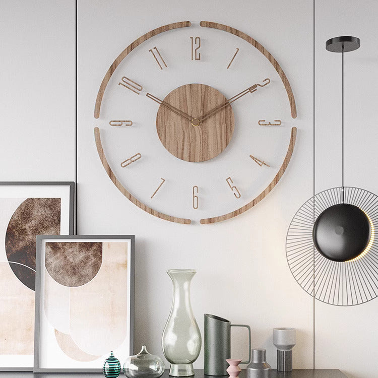 Skandinavisk Träväggklocka Minimalistisk Design