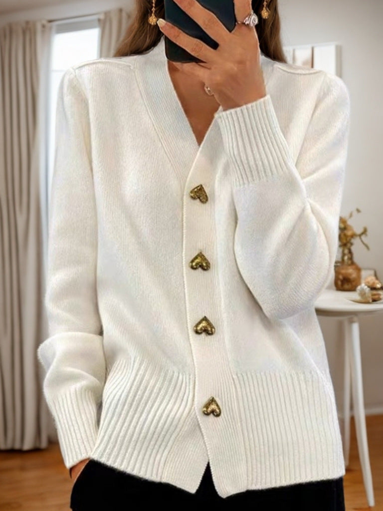 Stickad cardigan med avslappnad passform