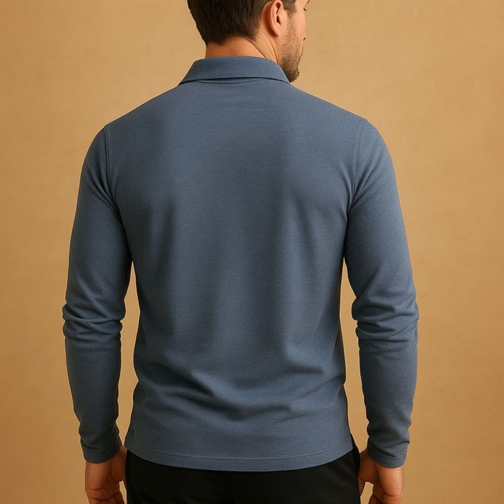 Men's long-sleeved turtleneck worn casually, styled with everyday outfit