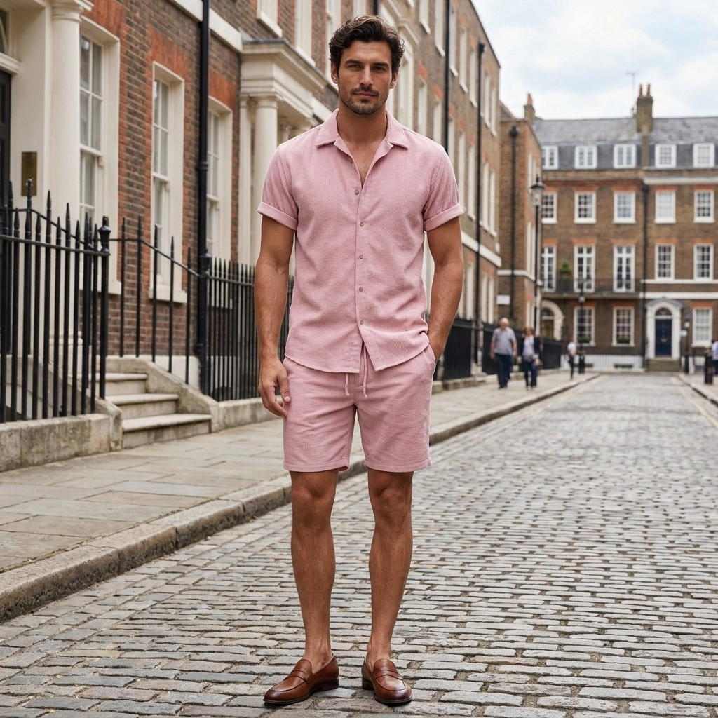 Summer Shirt Shorts Set for Men