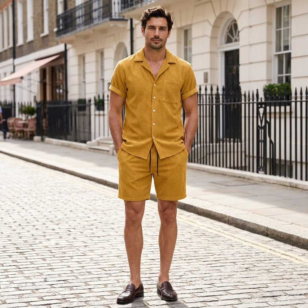 Summer Shirt Shorts Set for Men