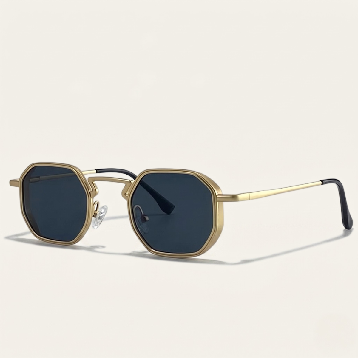 Hexagon metal frame sunglasses for everyday wear