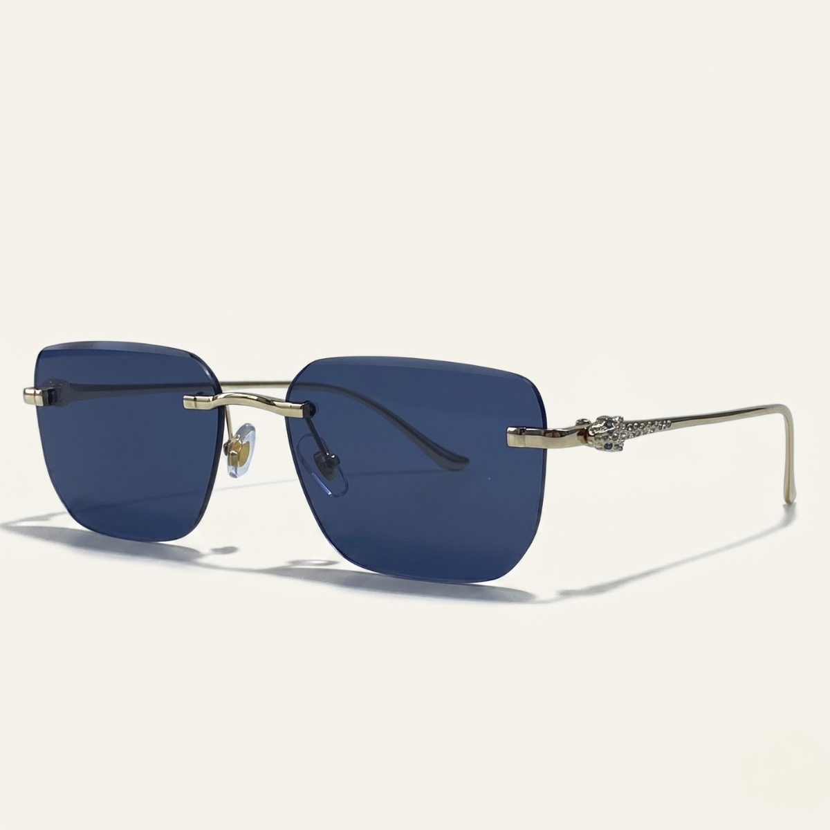 Rimless rectangular sunglasses with gradient lenses