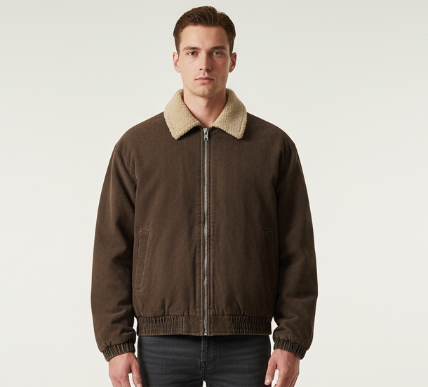 Polarfleecejacka med sherpafoder lös passform