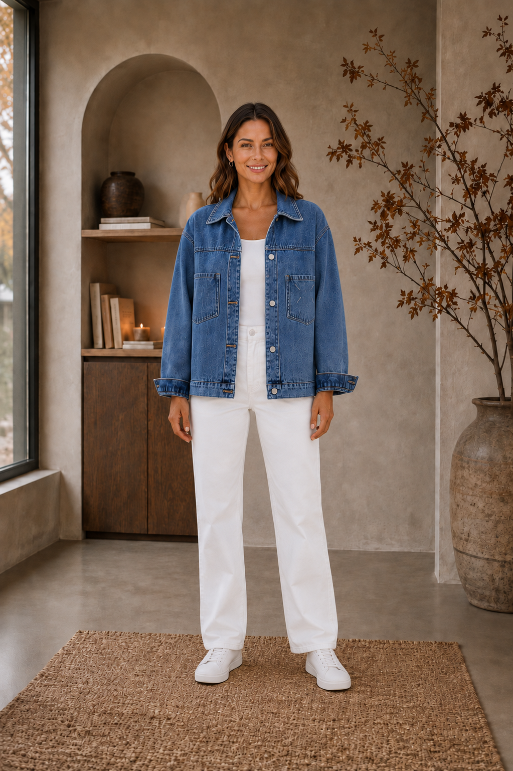 Relaxed fit denim jacket with chest pockets