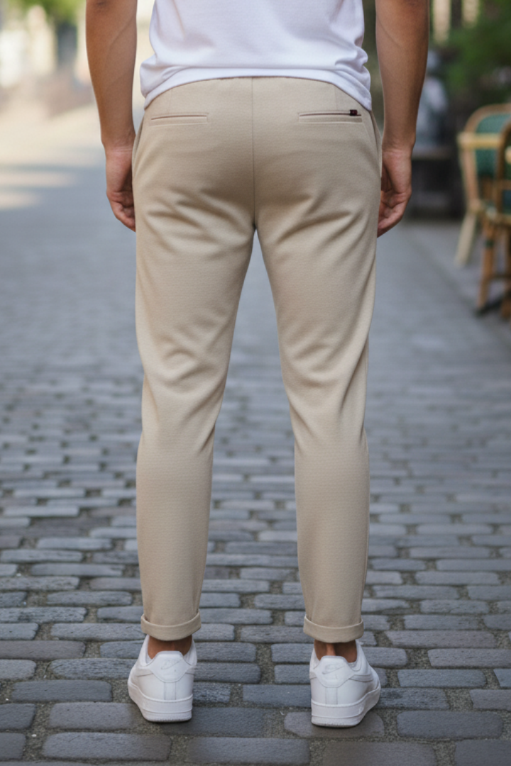 Lösa byxor med dragsko och sidofickor för män