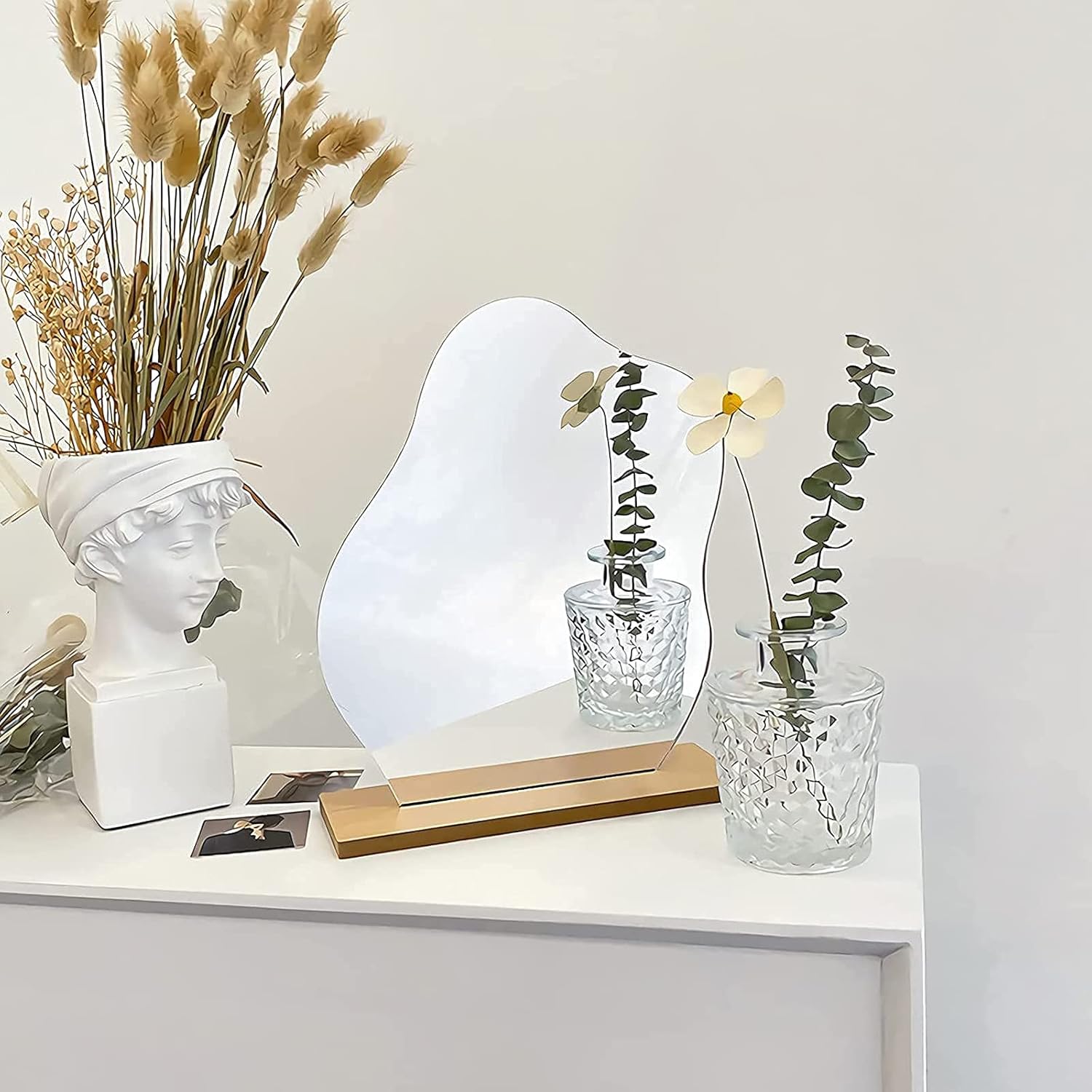 Akrylspegel med justerbart stativ för bordsanvändning