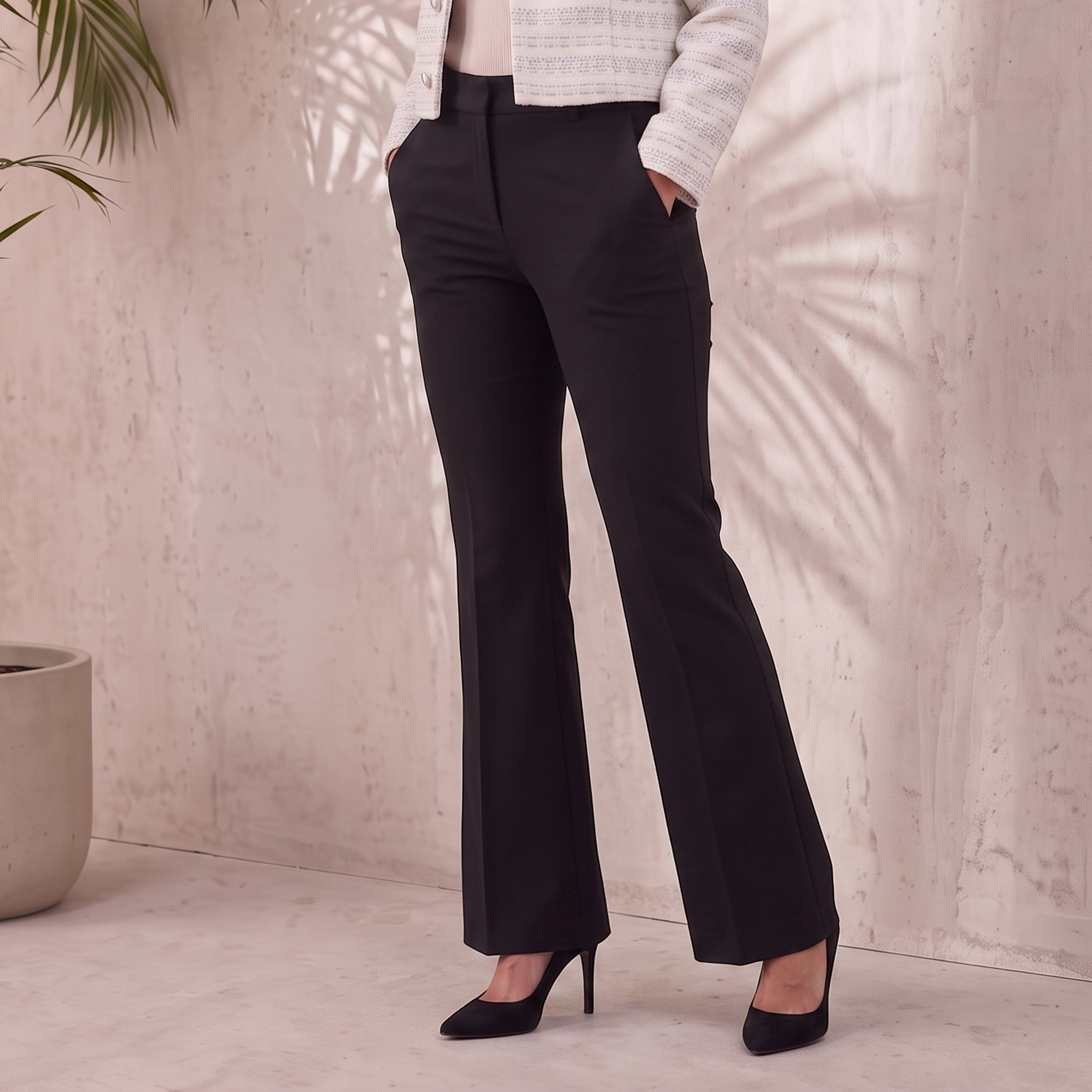 Wool-Blend Flared Pants Women