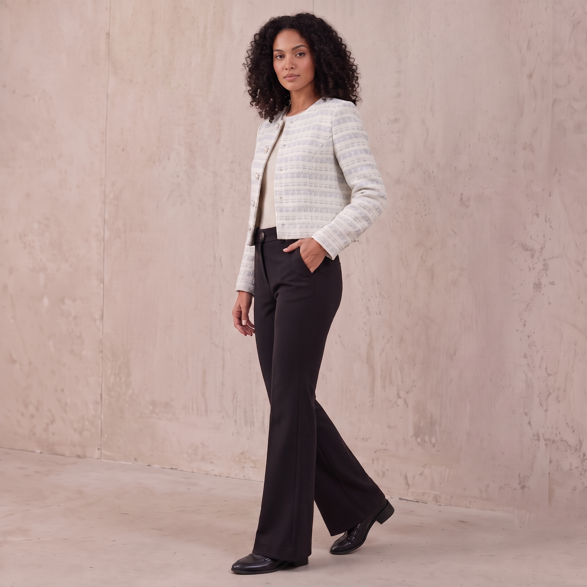 Wool-Blend Flared Pants Women