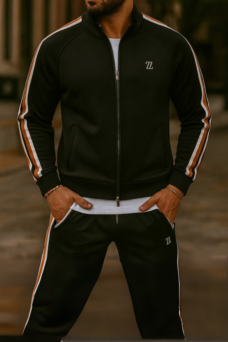 Tvådelat set i stickad bomull med elastisk passform