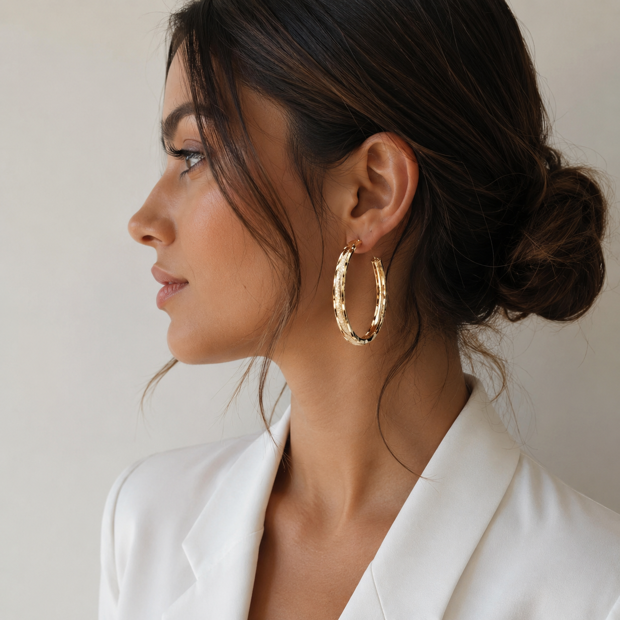 Textured Hoop Earrings for Women