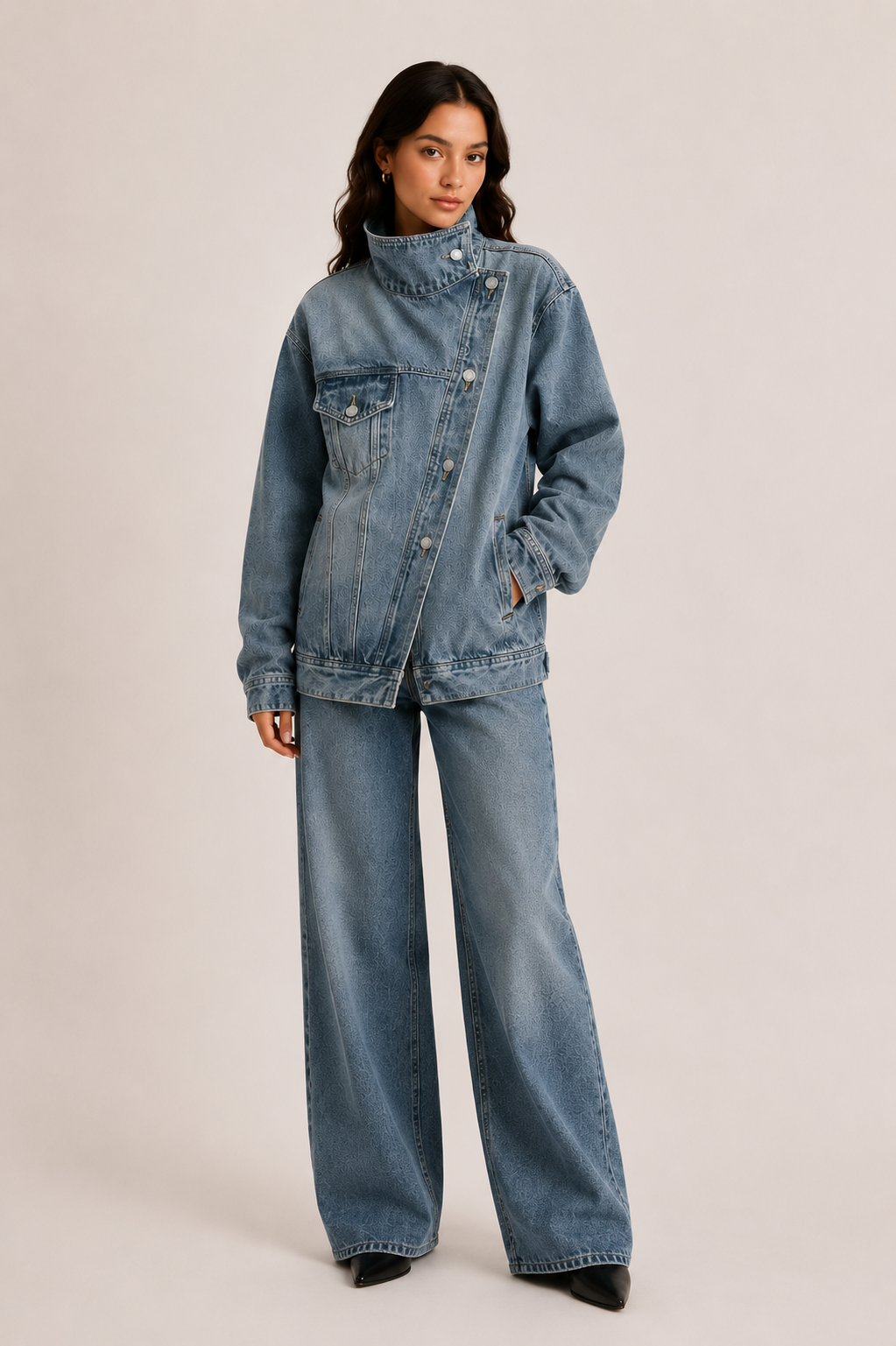 Asymmetrical Women’s Denim Jacket