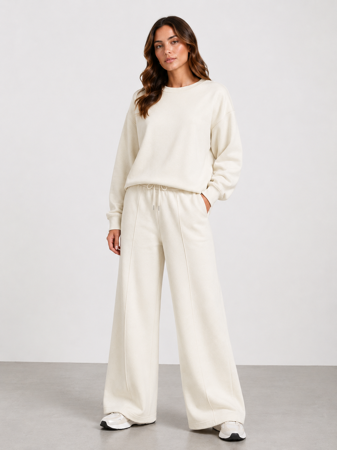 Women's two-piece set in synthetic material