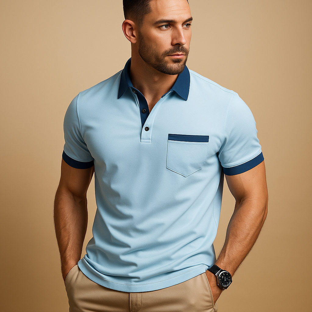 Casual men's knit polo shirt