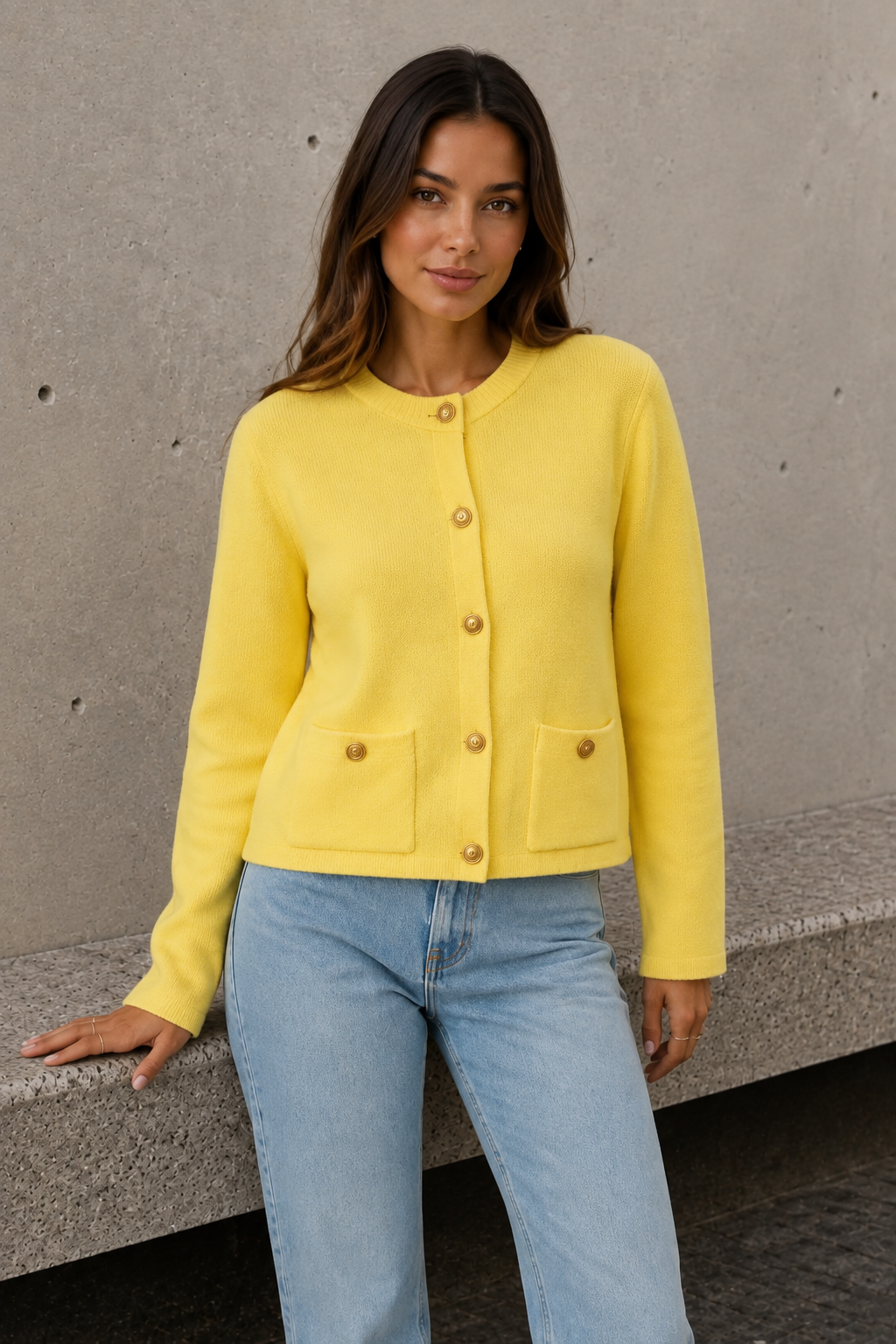 Burgundy slim fit knitted cardigan women with buttons