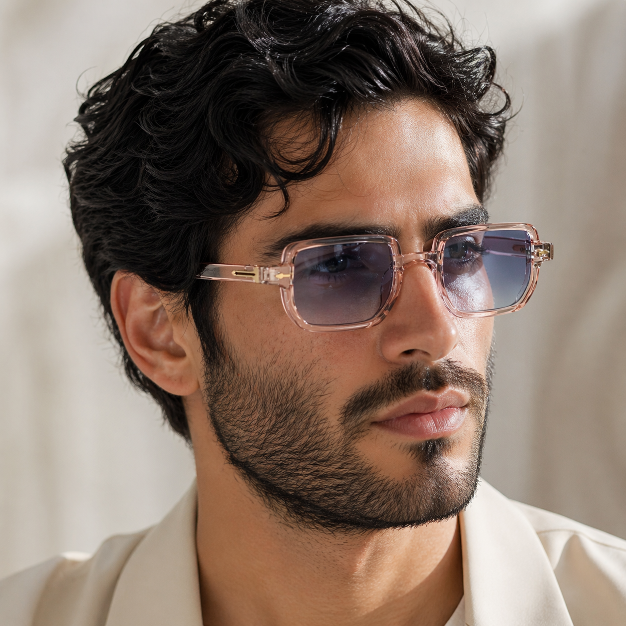 Full-frame sunglasses with tinted lenses