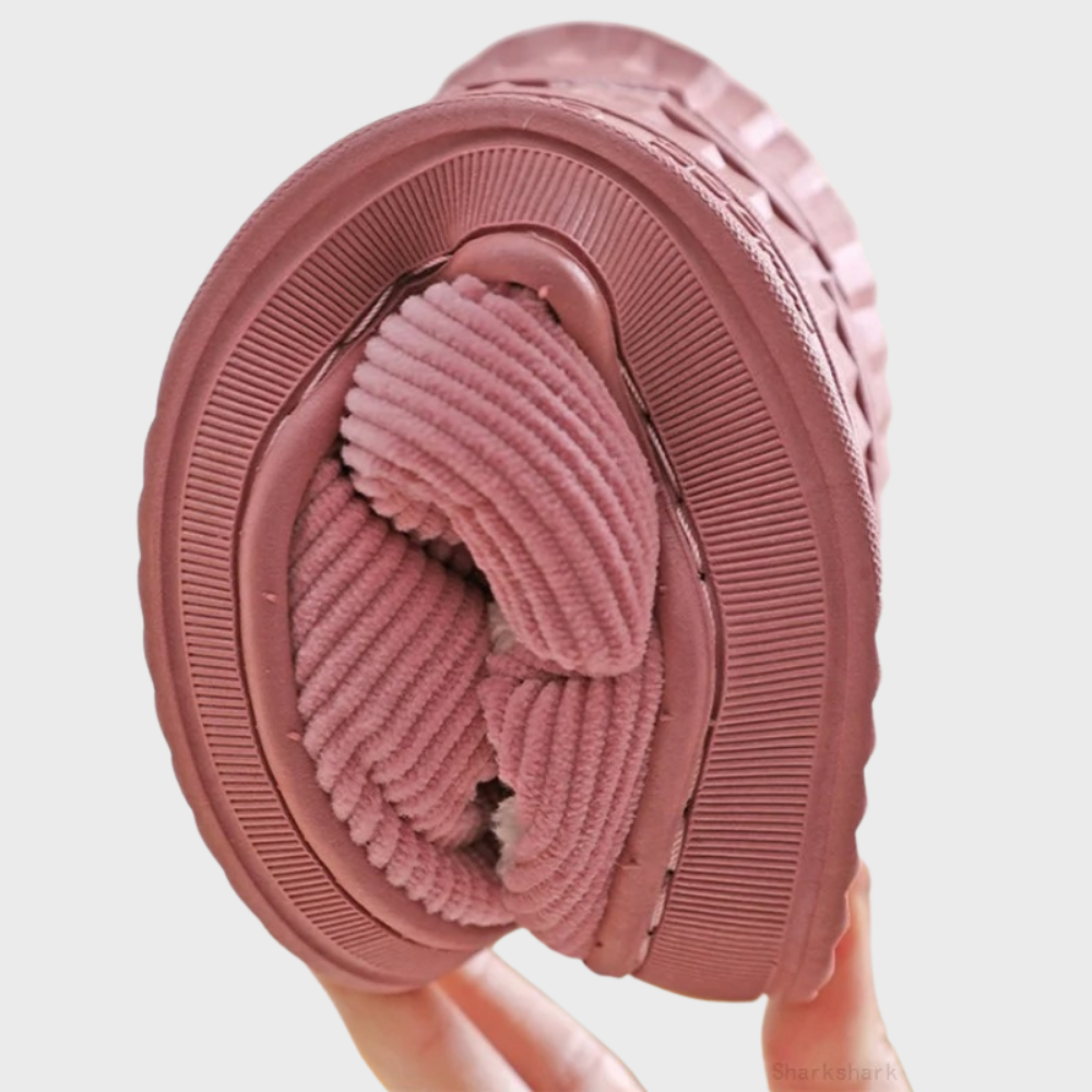 Fleecetofflor med elastisk passform och hög skaftmodell