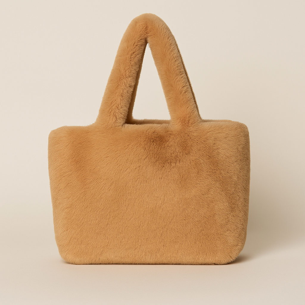 Handväska i läderlook med geometrisk form och justerbar rem