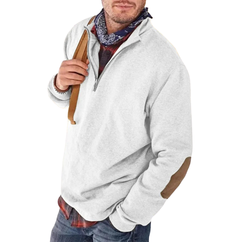 Halvzip Herrtröja Mjuk Stickad Casual