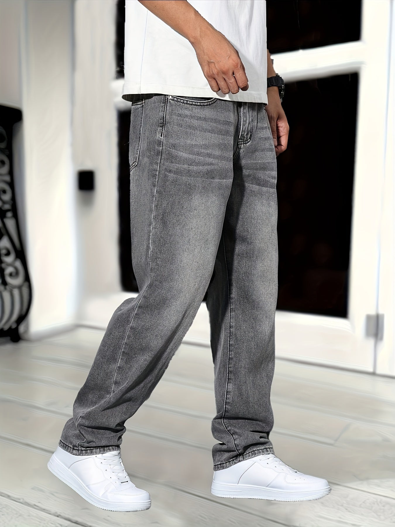 Klassiska Denimjeans Rak Passform (Herr)