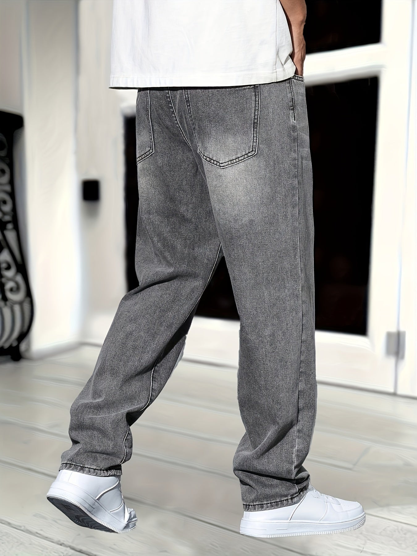 Klassiska Denimjeans Rak Passform (Herr)
