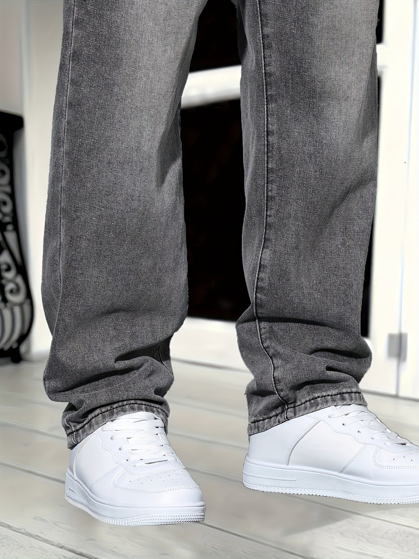 Klassiska Denimjeans Rak Passform (Herr)