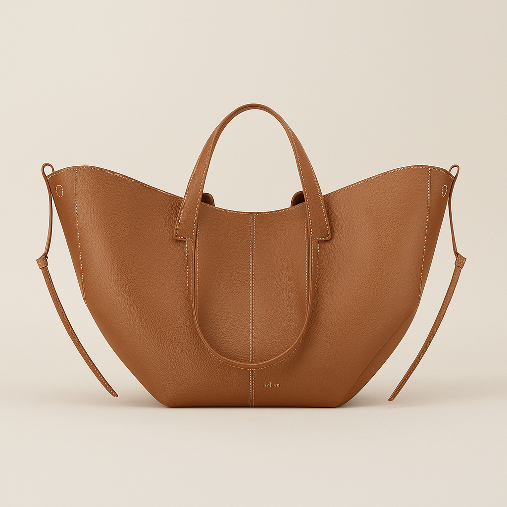 Rymlig toteväska i konstläder med fast konstruktion för dagligt bruk